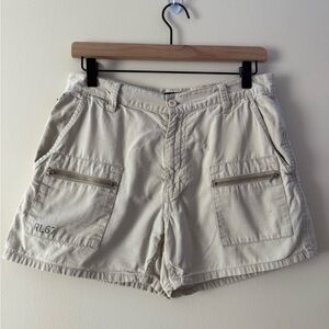 Vintage Polo Ralph Lauren Womens Y2K Cargo Micro Shorts Khaki Size 6 Tan  Pocket